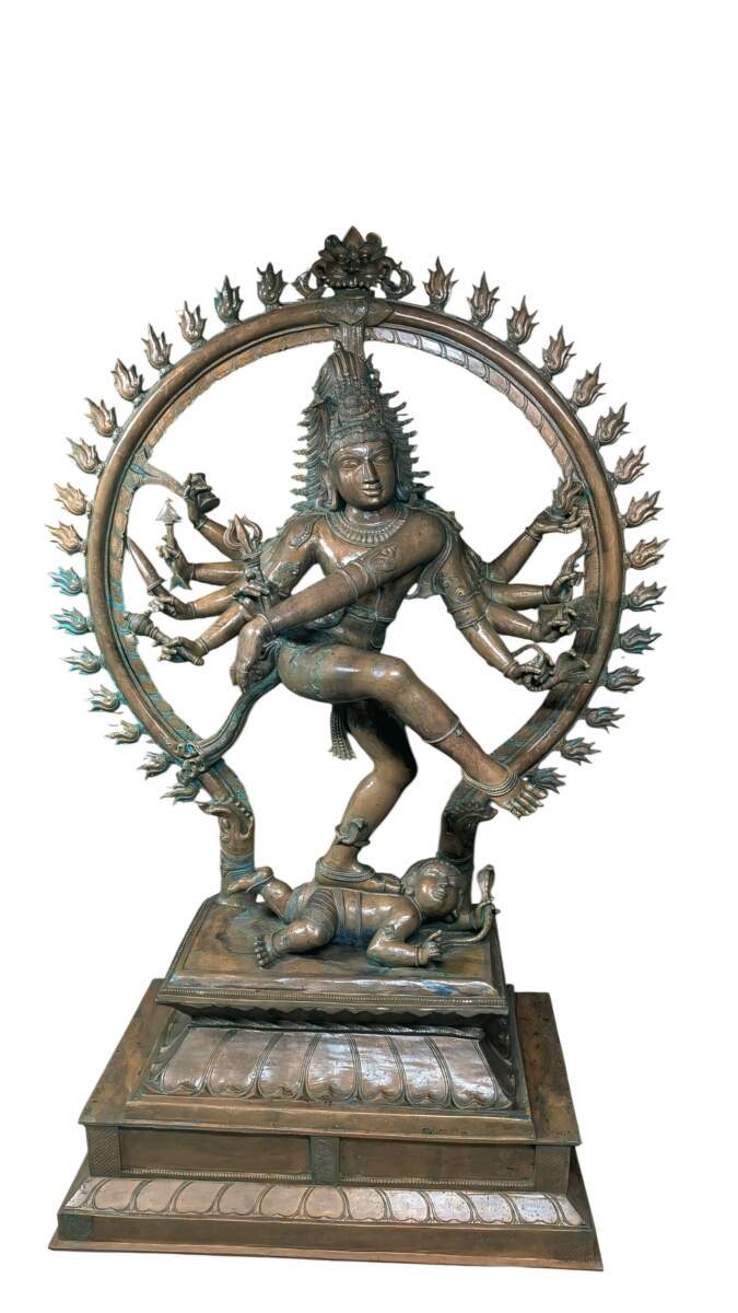 Dancing Shiva Under Cosmic Fire Ring (Nataraja) | Madhuchista Vidhana (Lost-Wax) | Panchaloha Bronze from Swamimalai